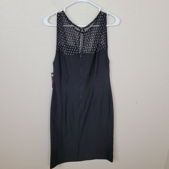 Rock Steady Black Polka Dot Mesh Sleeveless Wiggle Dress 2X (2820) - Picture 2 of 7